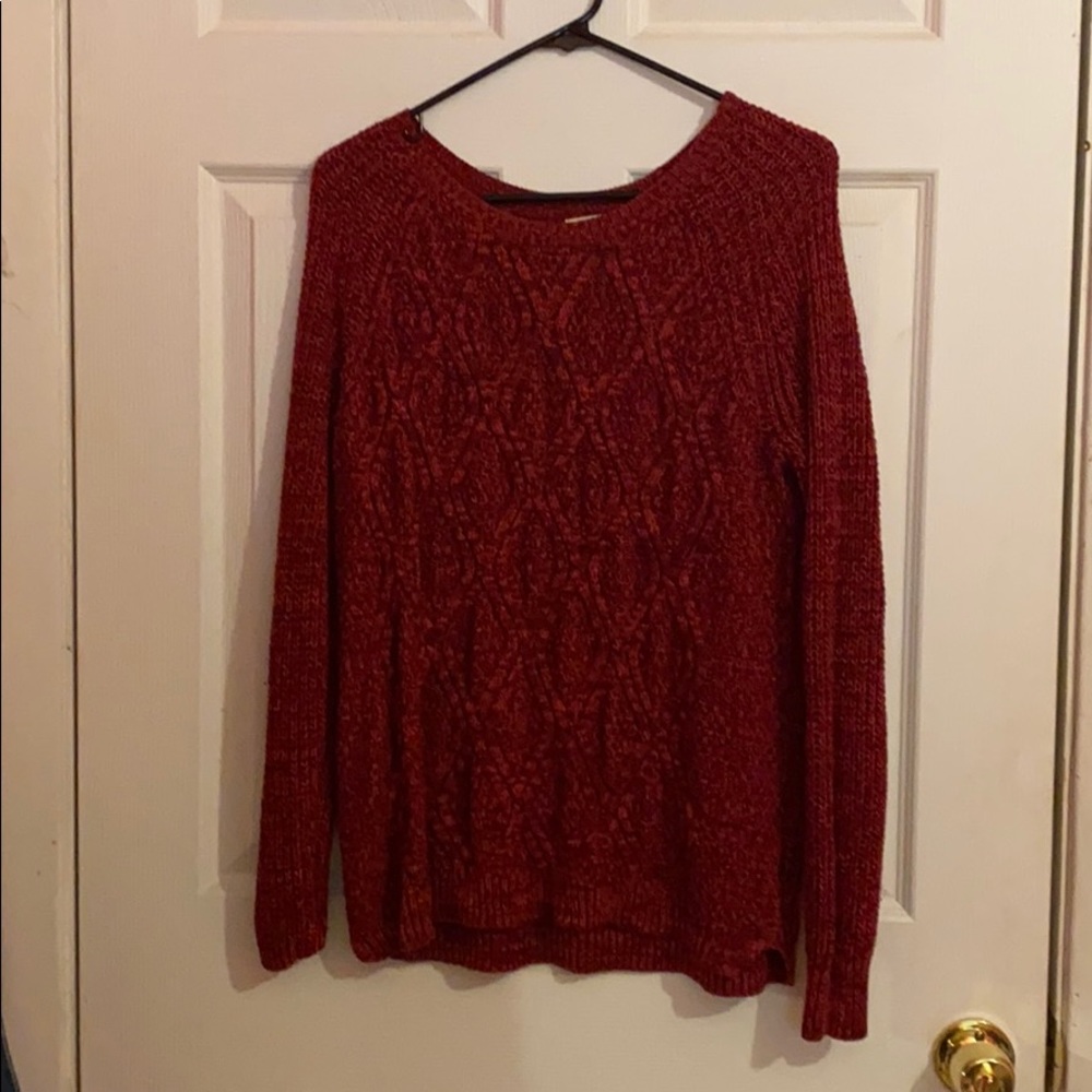 Faded Glory Chunky Burgandy Sweater